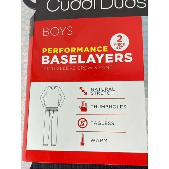 Cuddl Duds Boys SMALL Black Thermal 2-Piece Base Layer Set - Picture 2 of 7